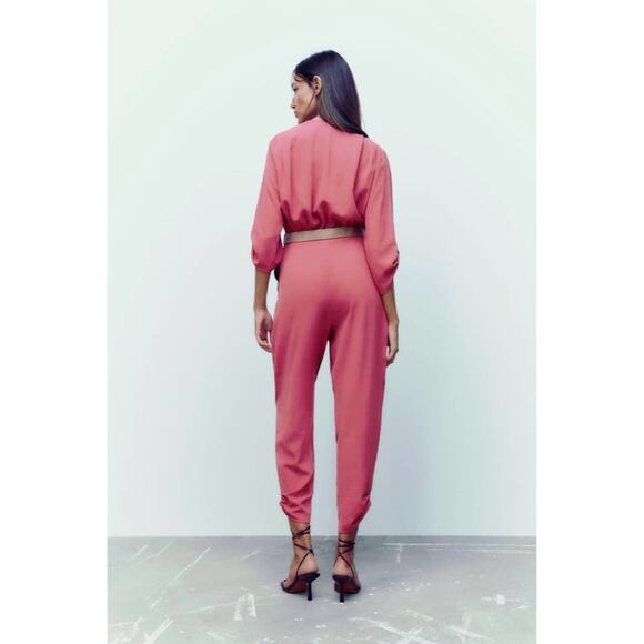 NWT ZARA BELTED WRAP JUMPSUIT - Picture 7 of 15